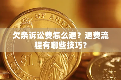 武汉欠条诉讼费怎么退？退费流程有哪些技巧？